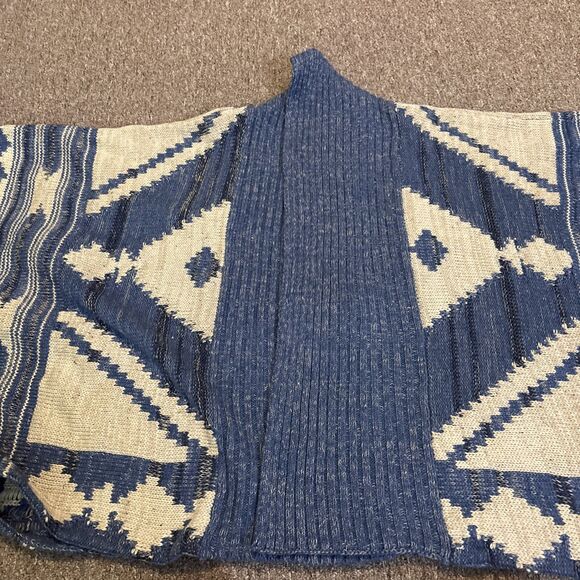 Polo Ralph Lauren Aztec Wool Linen blend Fringe Shrug Cardigan Sweater PL- NWT - Picture 8 of 9